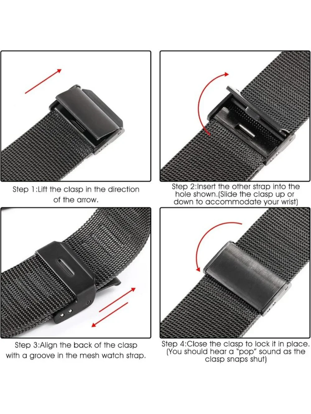Men's Black Classic Mesh Strap Minimalist Analog Quartz Waterproof Wrist Watch